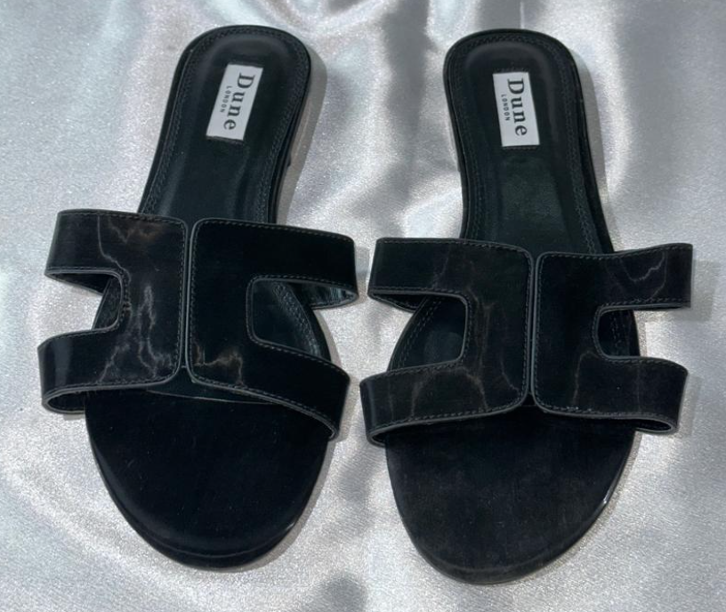 Dune London Black Slippers