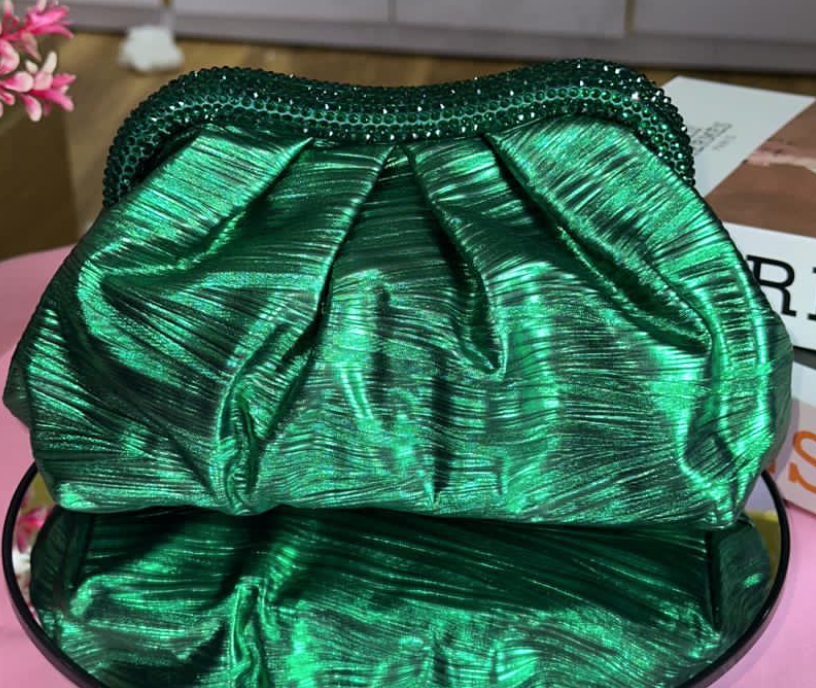 Green Rhinestone Clutch