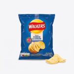 Walkers Cheese & Onion potato chips.