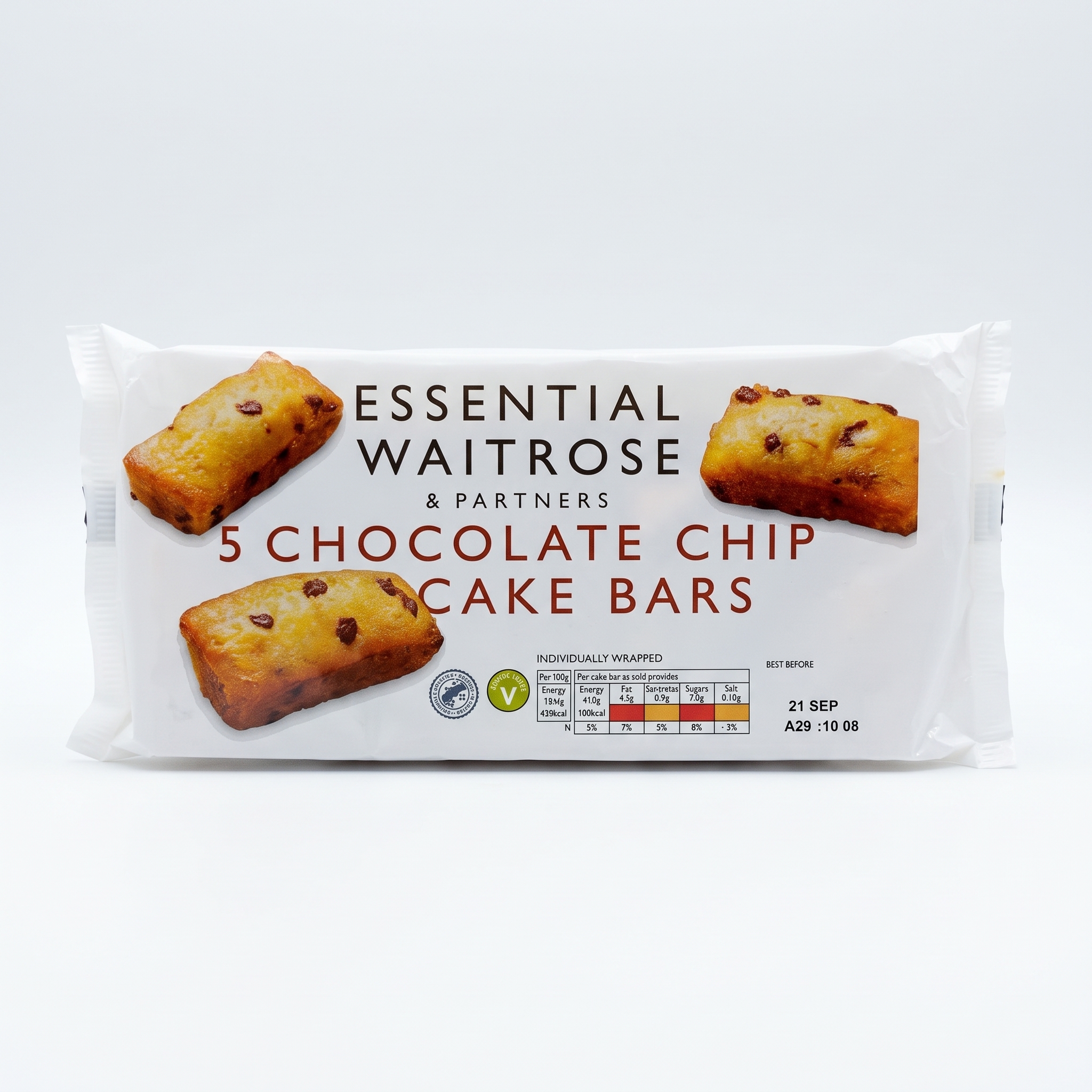 Essential Waitrose & Partners 5 Chocolate Chip Cake Bars