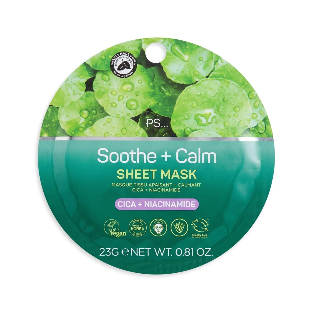 PS... Soothe + Calm Sheet Mask (with Cica + Niacinamide, 23g)
